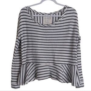 We The Free Long Sleeve Striped Peplum Top- size SP